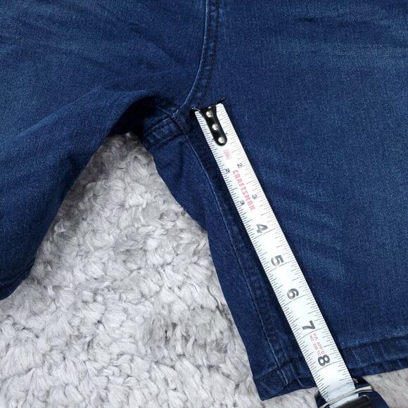 Tailor Vintage Greenwich Slim Fit Stretch Smart Denim Jean Shorts Size 38 Blue - Picture 6 of 9